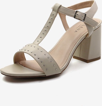 Celena - Sandalias con hebilla 'Carita' en beige: frente