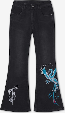 juoda Ed Hardy Laisvas Džinsai 'Rising Phoenix': priekis