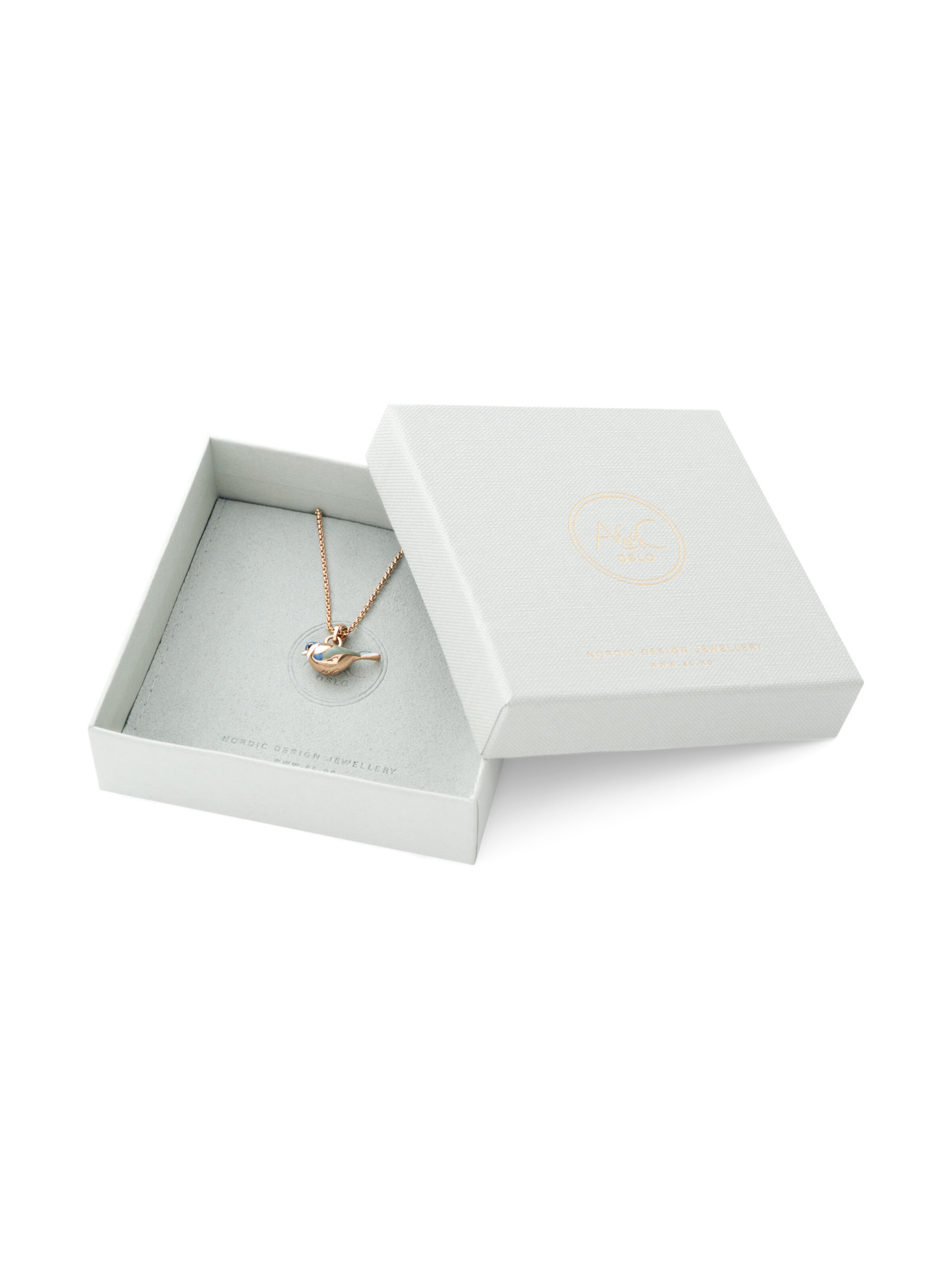 A&C Oslo – Nordic Design Jewellery Ketting 'Blue Tit' in Goud