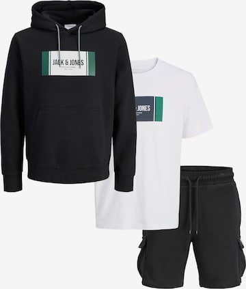 JACK & JONESJogging komplet 'JJHAYATO' - crna boja: prednji dio