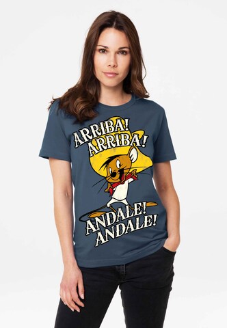 LOGOSHIRT Shirt 'Looney Tunes - Speedy Gonzales' in Blauw: voorkant