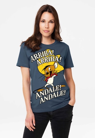 LOGOSHIRT Shirt 'Looney Tunes - Speedy Gonzales' in Blue: front