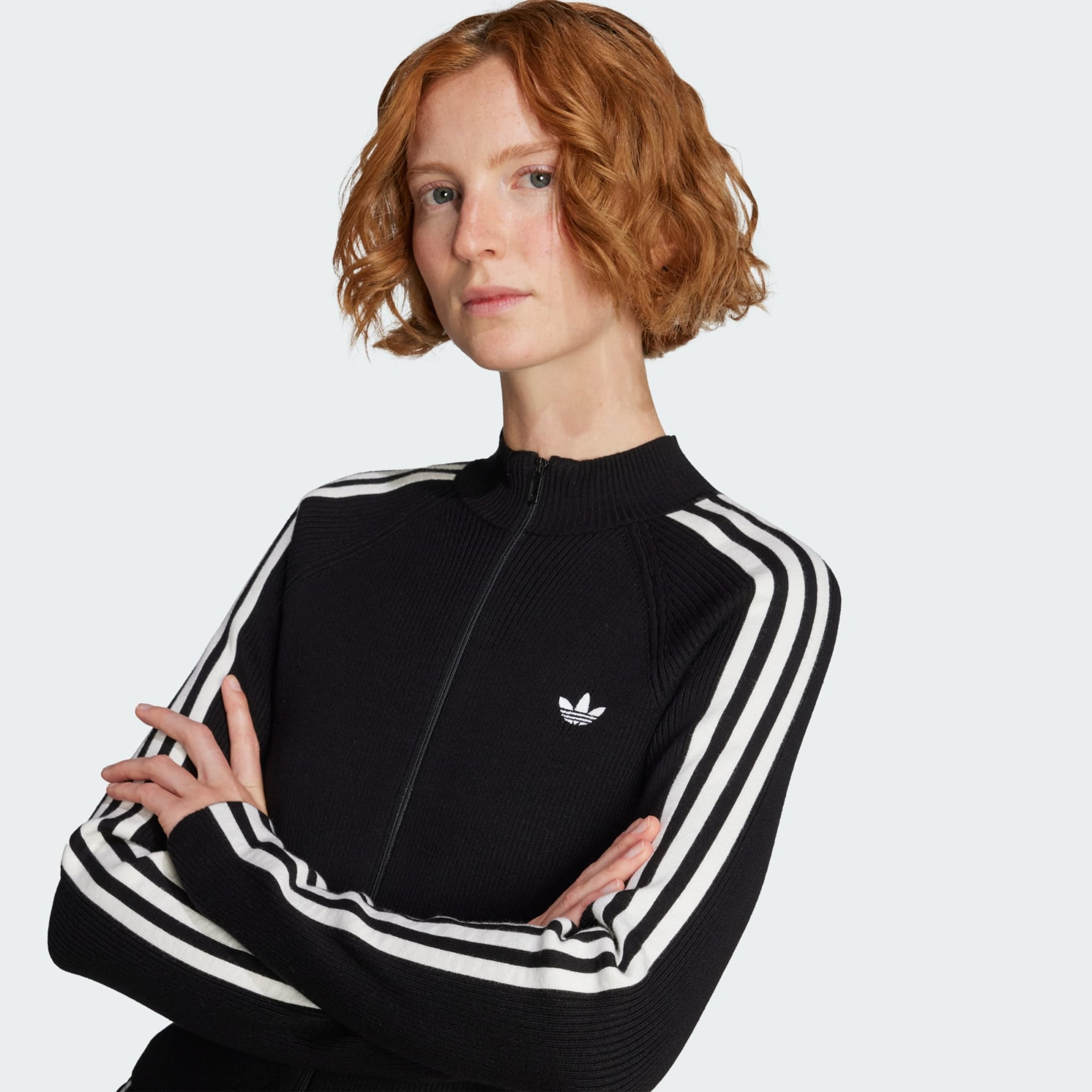 ADIDAS ORIGINALS Knit Cardigan 'Adicolor' in Black | ABOUT YOU