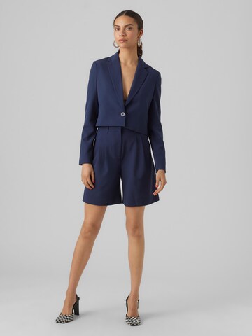 VERO MODA Loose fit Pleat-Front Pants 'TROIAN' in Blue