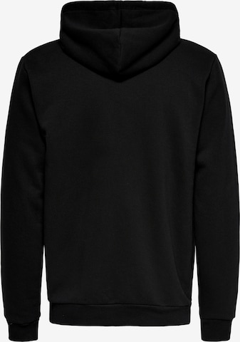 Only & Sons - Ajuste regular Sudadera con cremallera 'Ceres' en negro