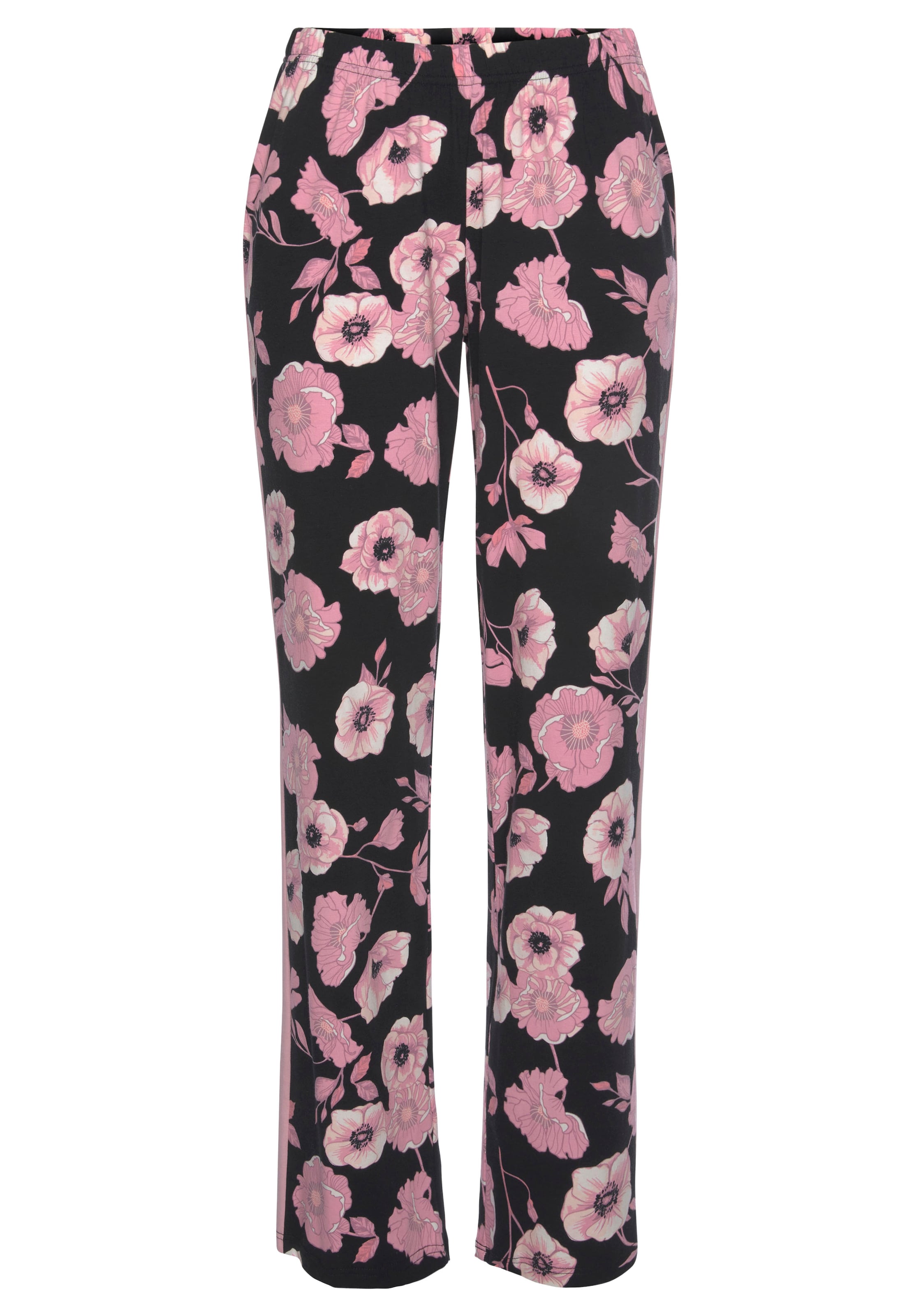 LASCANA Pajama pants in Black: front