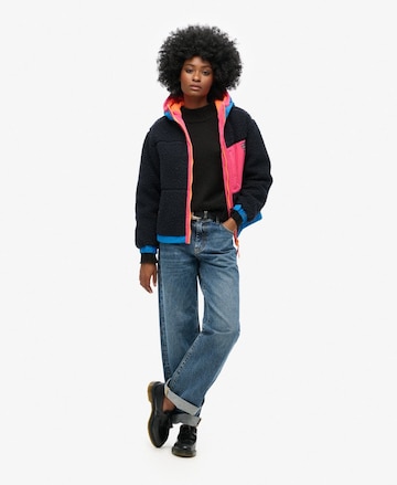 Superdry Fleece jas in Blauw