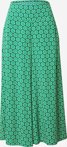 Blutsgeschwister Szeroka nogawka Spodnie 'In Full Bloom' w kolorze zielony: przód