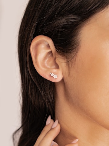 Hey Happiness Ohrringe 'Mini Floral' in Silber: Vorderseite