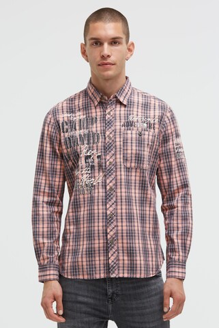 CAMP DAVID Regular fit Button Up Shirt in Orange: front