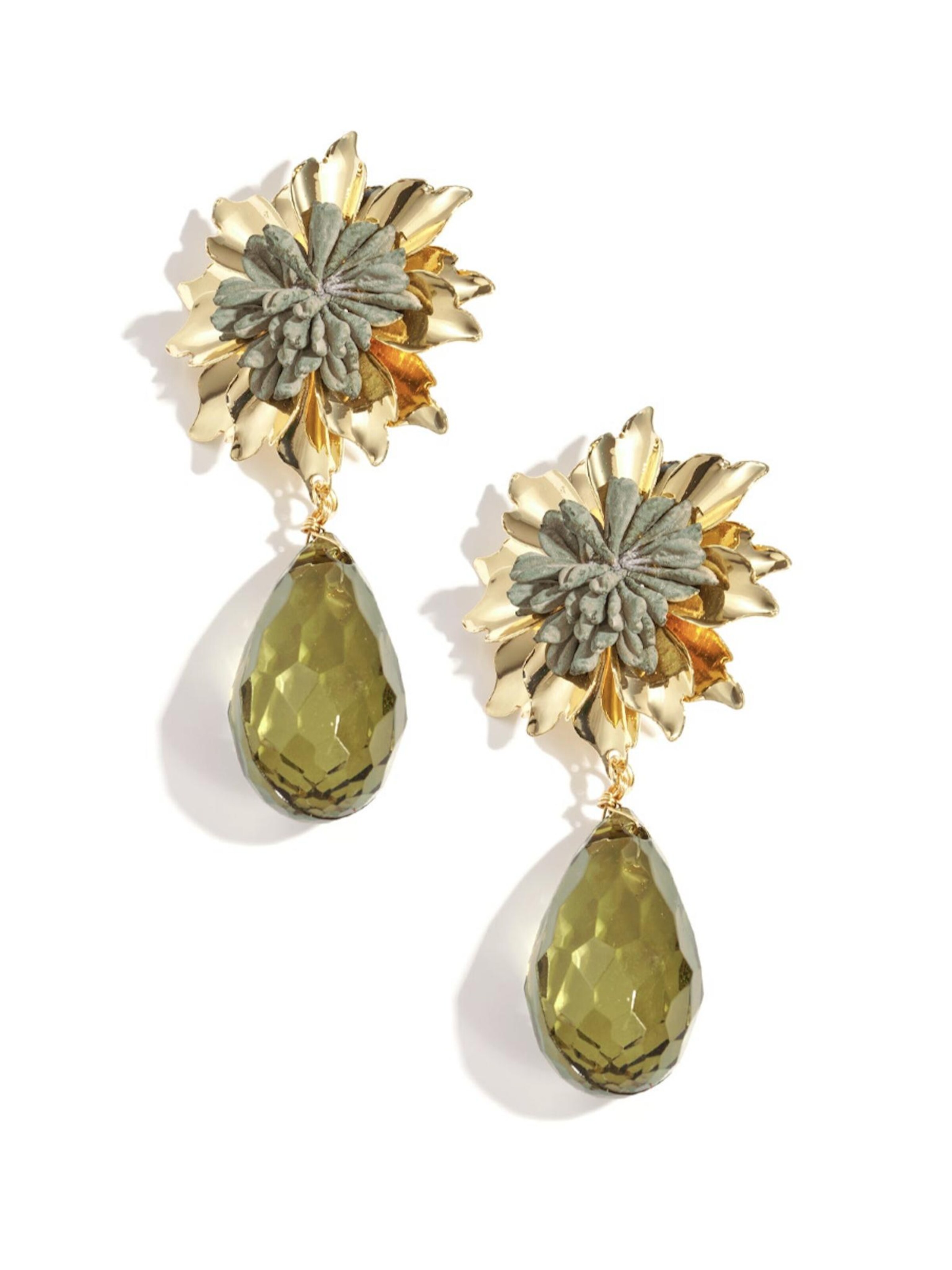 Cala Rose Ohrringe 'MIREILLE'‌‌‌‌ in Grün: Vorderseite