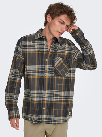Only & Sons Regular fit Overhemd 'ONSMason' in Bruin