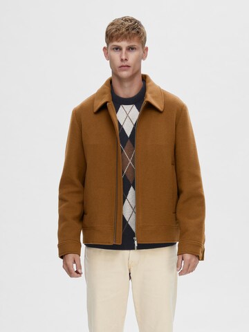 Veste mi-saison 'Filip' SELECTED en marron : devant