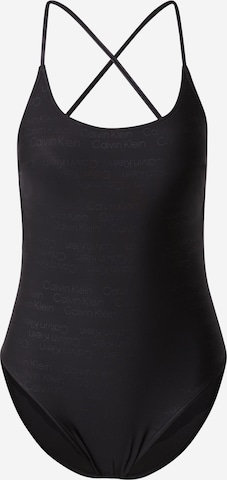 Calvin Klein Swimwear Bralette Swimsuit in Black: front