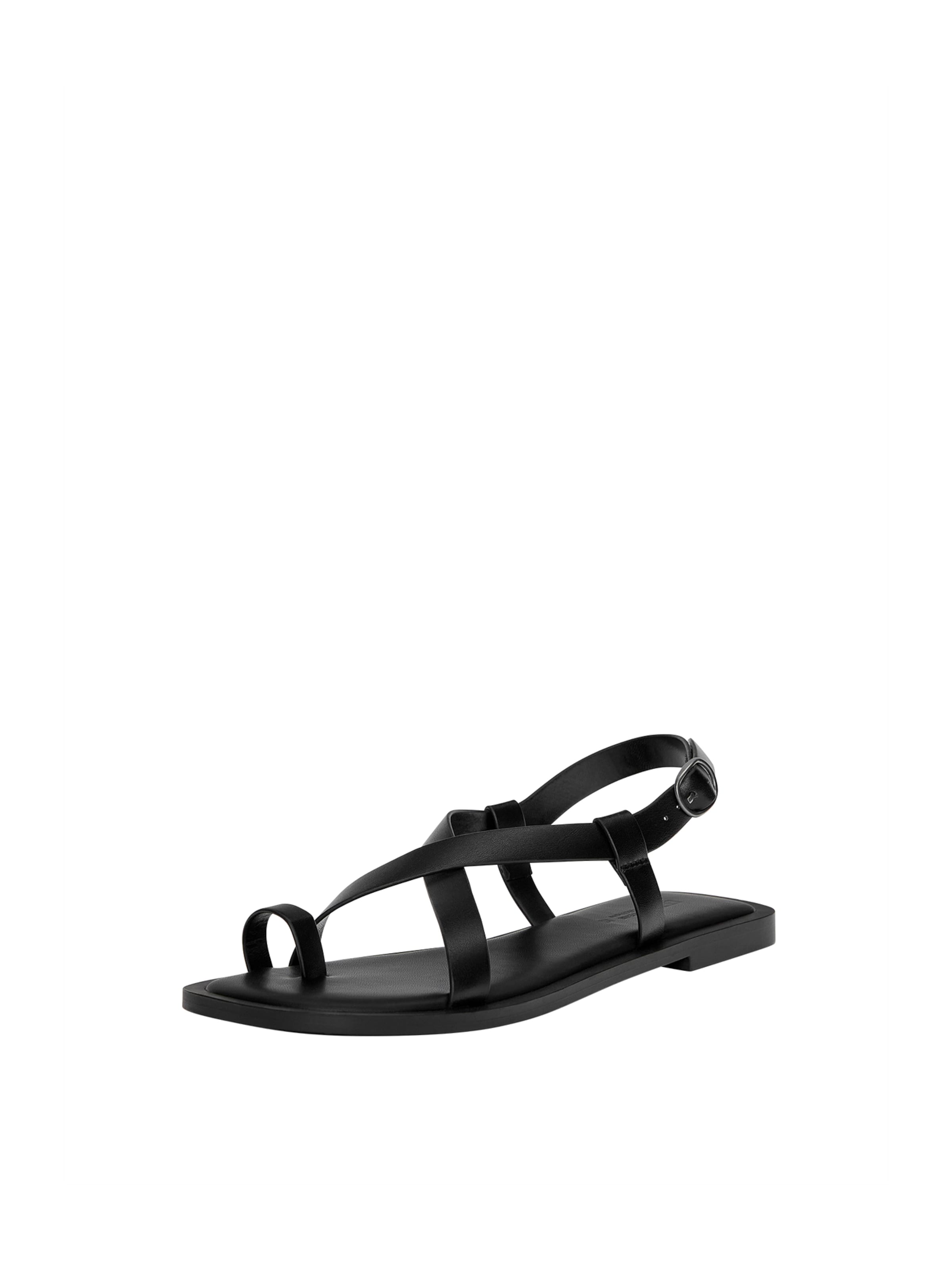 Pull&Bear T-Bar Sandals in Black: front