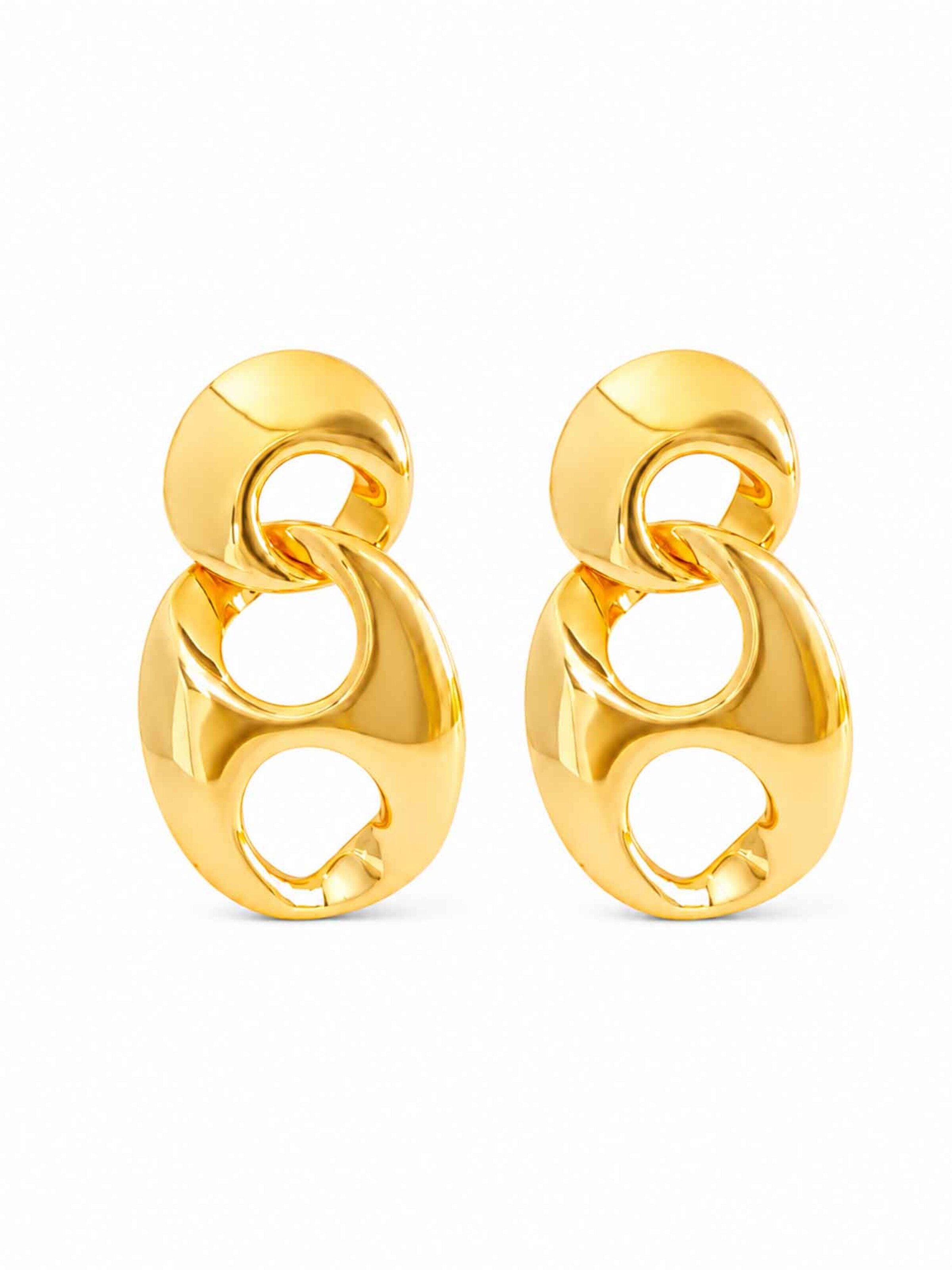 RteRme Náušnice 'Double Layer Oval Gold Hoop Earrings' – zlatá: přední strana