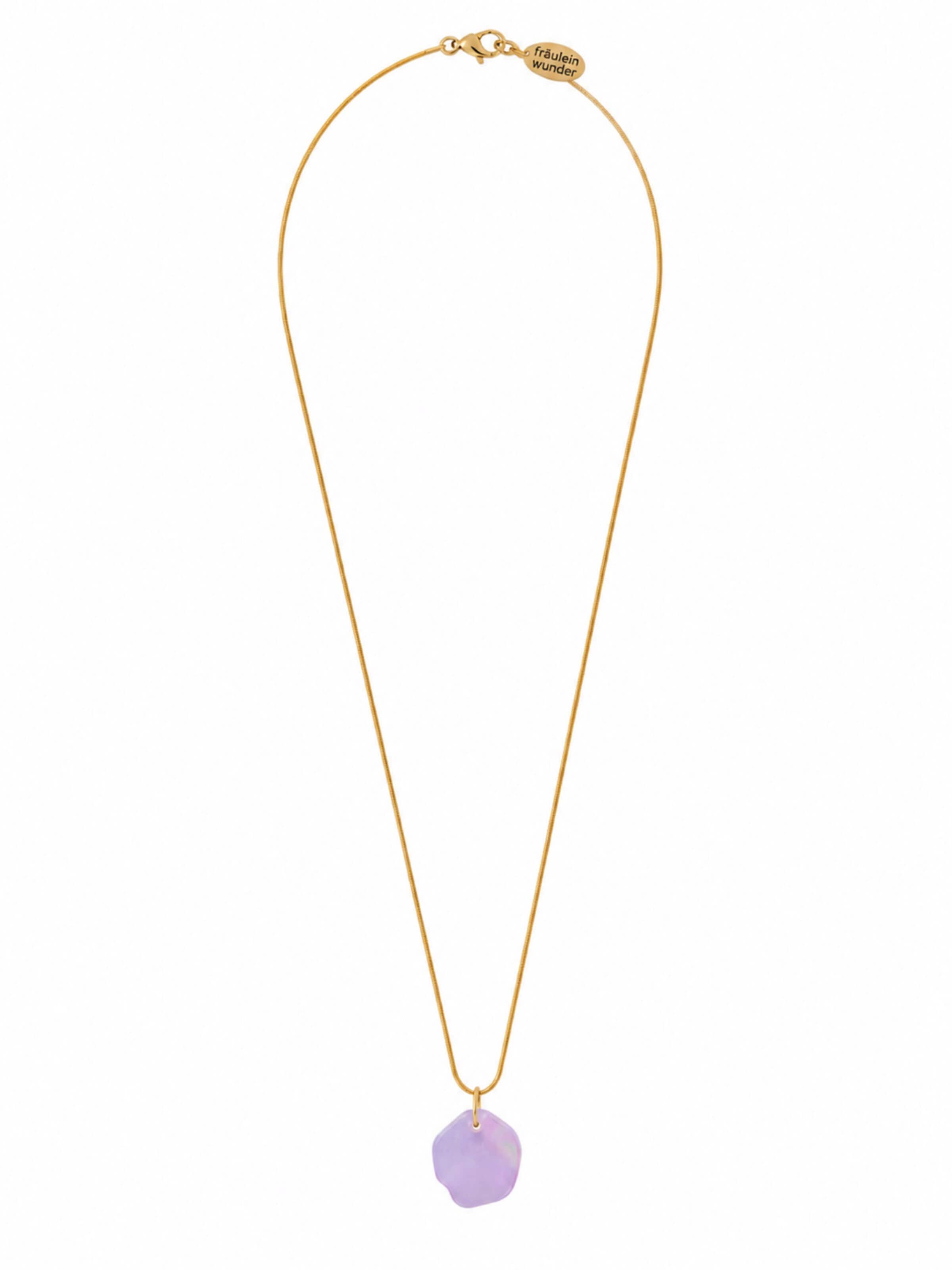 Fräulein Wunder - Colar 'Acetat Alice Gold' em roxo: frente
