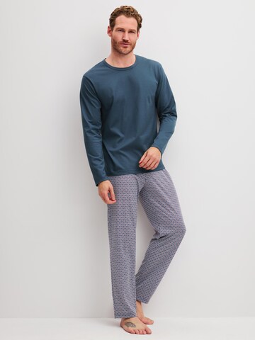 CALIDA Pyjama lang 'Cotton Special'‌‌‌‌‌‌ in Blau: Vorderseite