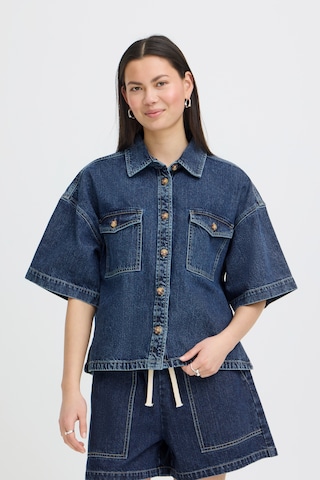ICHI Blouse 'KAMINA ' in Blauw: voorkant