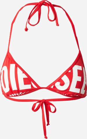 DIESEL Triangle Bikini Top in Red: front