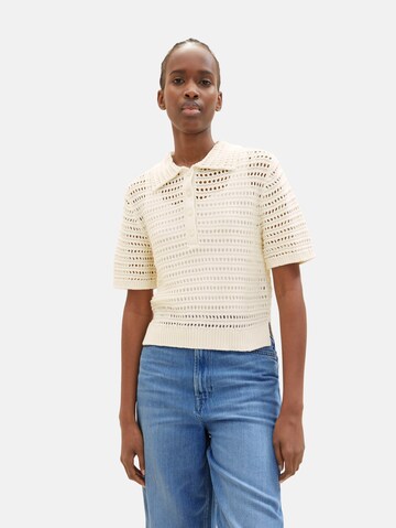 TOM TAILOR DENIM Sweater in Beige: front