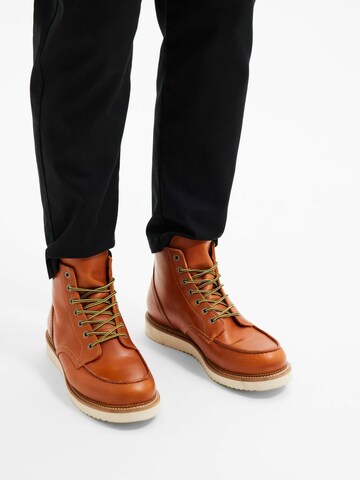 SELECTED HOMME Schnürboots 'Teo' in Braun