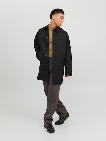 JACK & JONES Between-Seasons Coat 'Crease' in Black