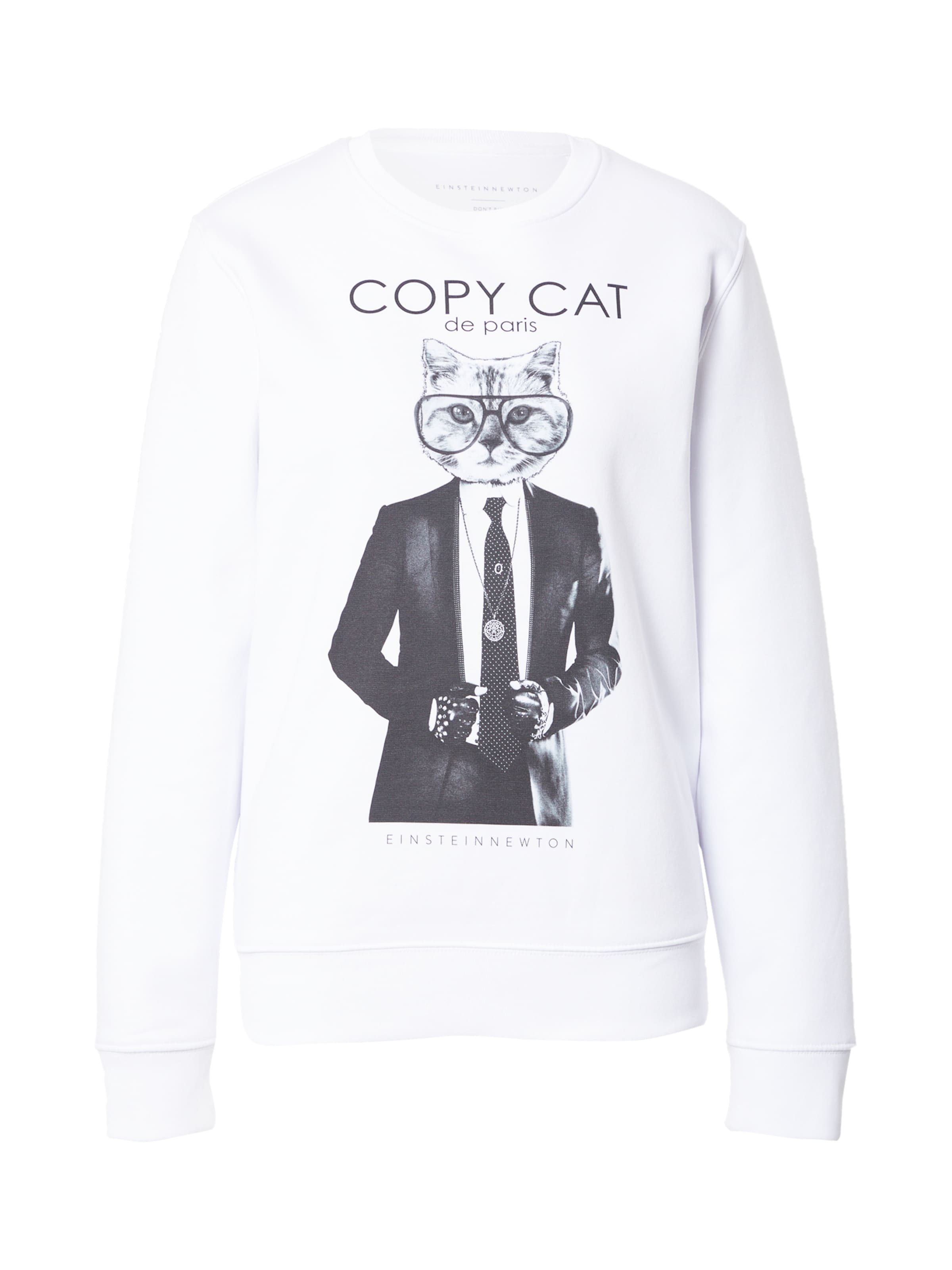 EINSTEIN & NEWTON Collegepaita 'Copy Cat' värissä valkoinen: etupuoli
