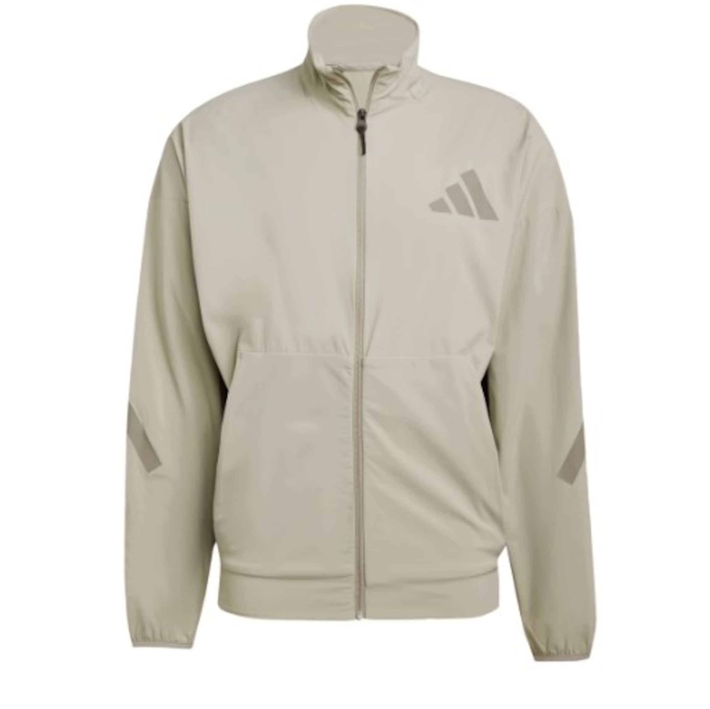 Veste de sport 'Z.N.E. Woven Track' ADIDAS SPORTSWEAR en beige : devant
