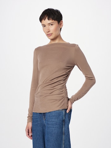 LA STRADA UNICA Shirt 'MARTINA' in Brown: front