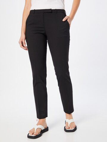 Coupe slim Pantalon à plis HUGO en noir : devant