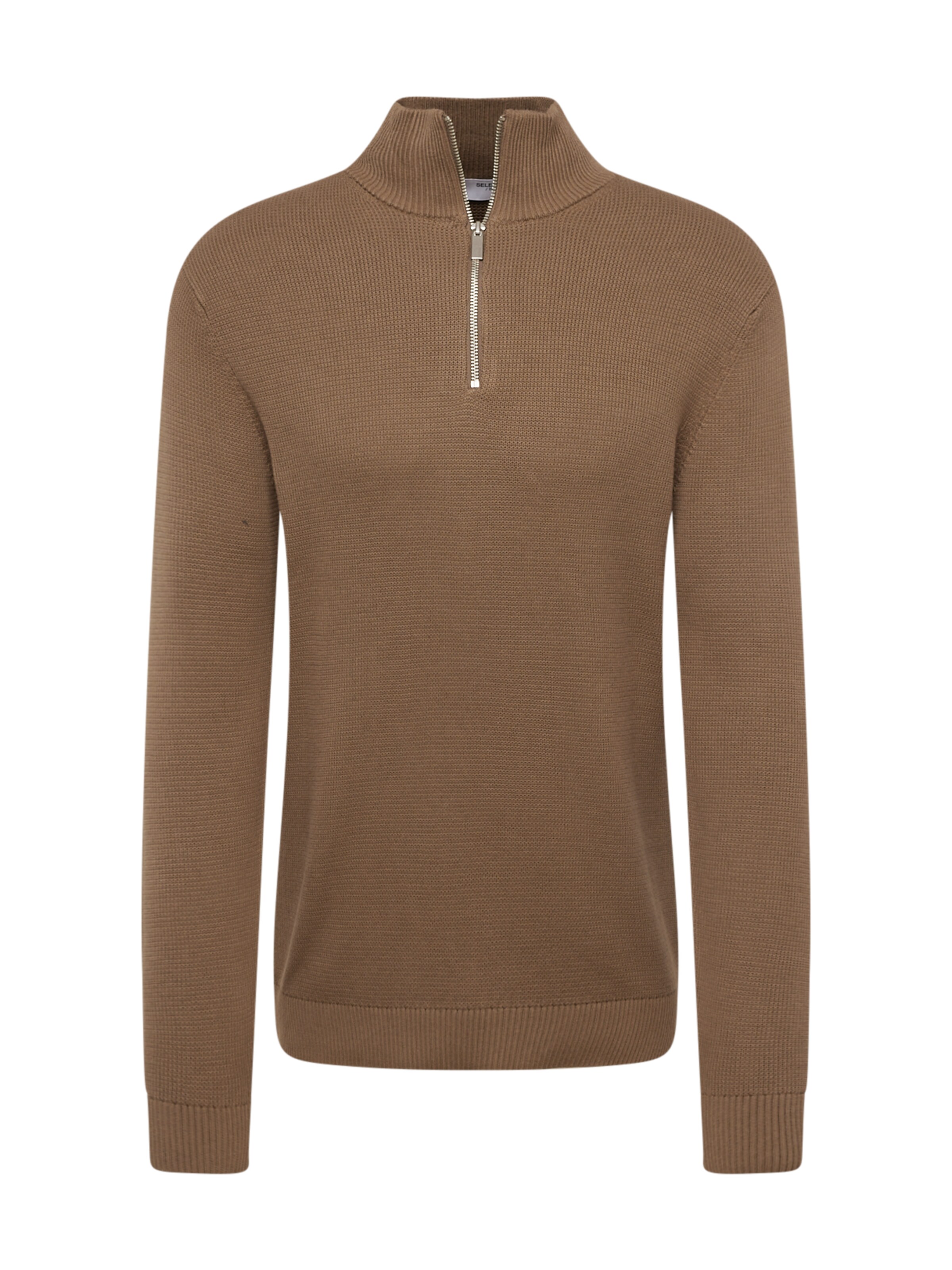 Pull-over 'SLHDane' SELECTED en marron : devant