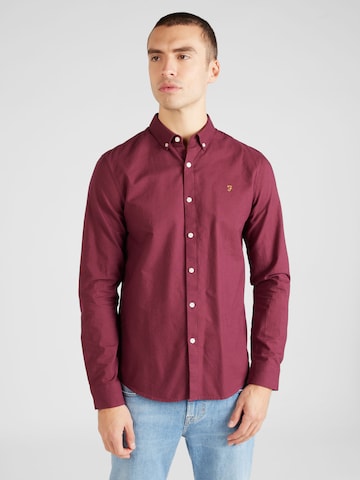 Coupe slim Chemise 'BREWER' FARAH en rouge : devant