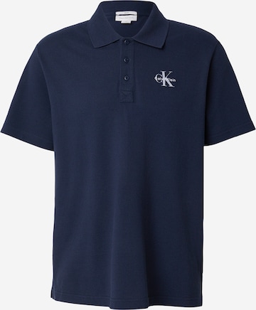 Tricou de la Calvin Klein Jeans pe albastru: față