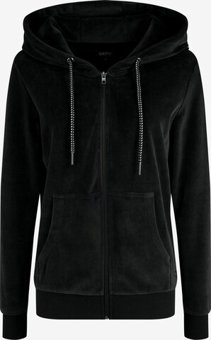 Oxmo Zip-Up Hoodie 'Nicky' in Black: front