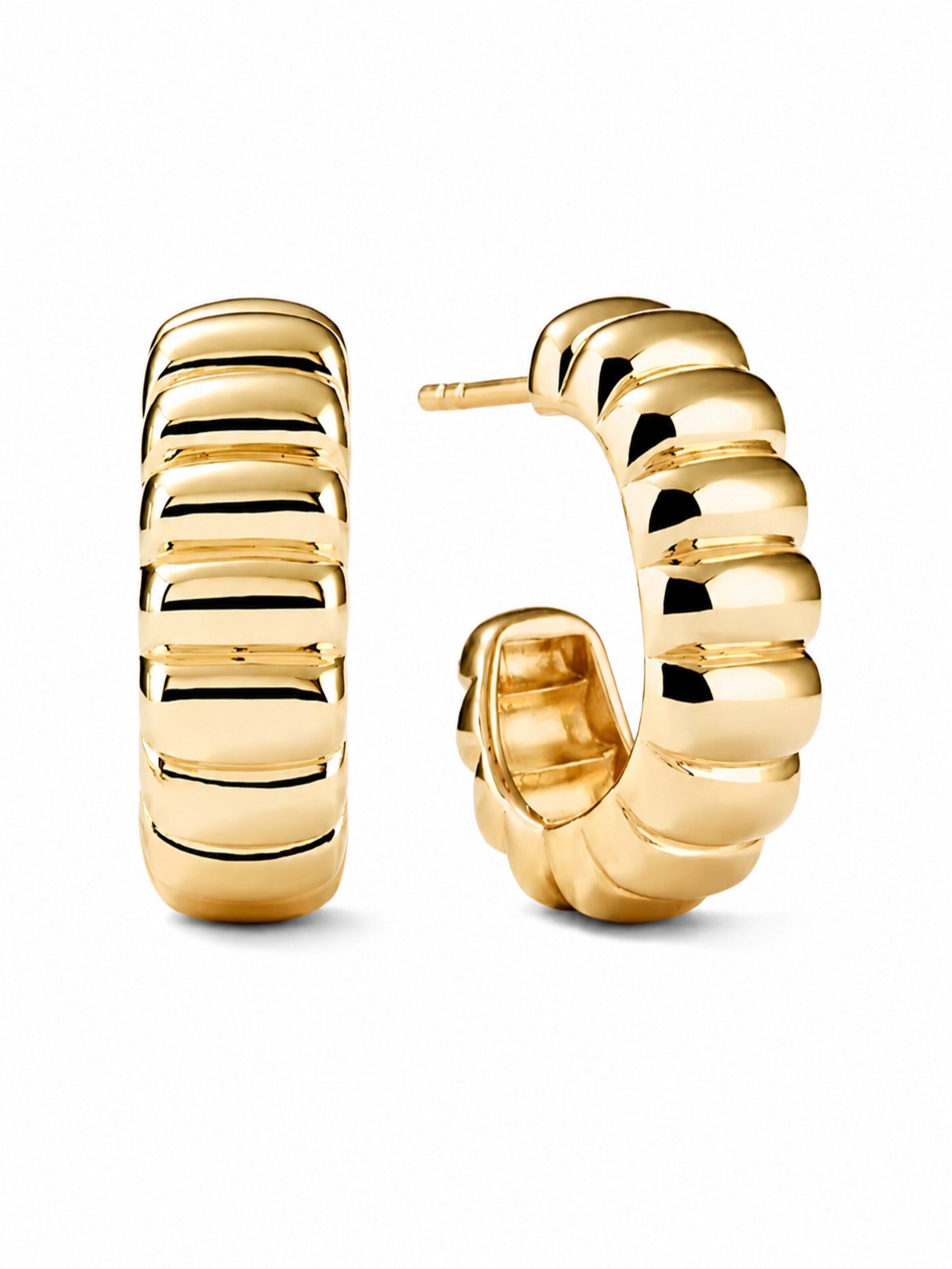 ROUGEMONT Jewellery Earrings 'Moderne statement Creolen Ohrringe 925 Sterling Silber' in Gold: front