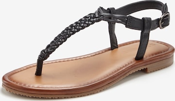 VIVANCE T-Bar Sandals in Black: front