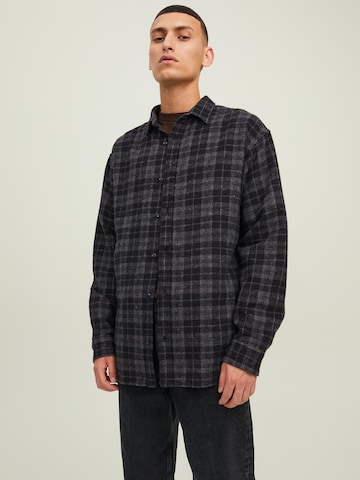 JACK & JONES Regular fit Риза 'CARL' в черно: отпред