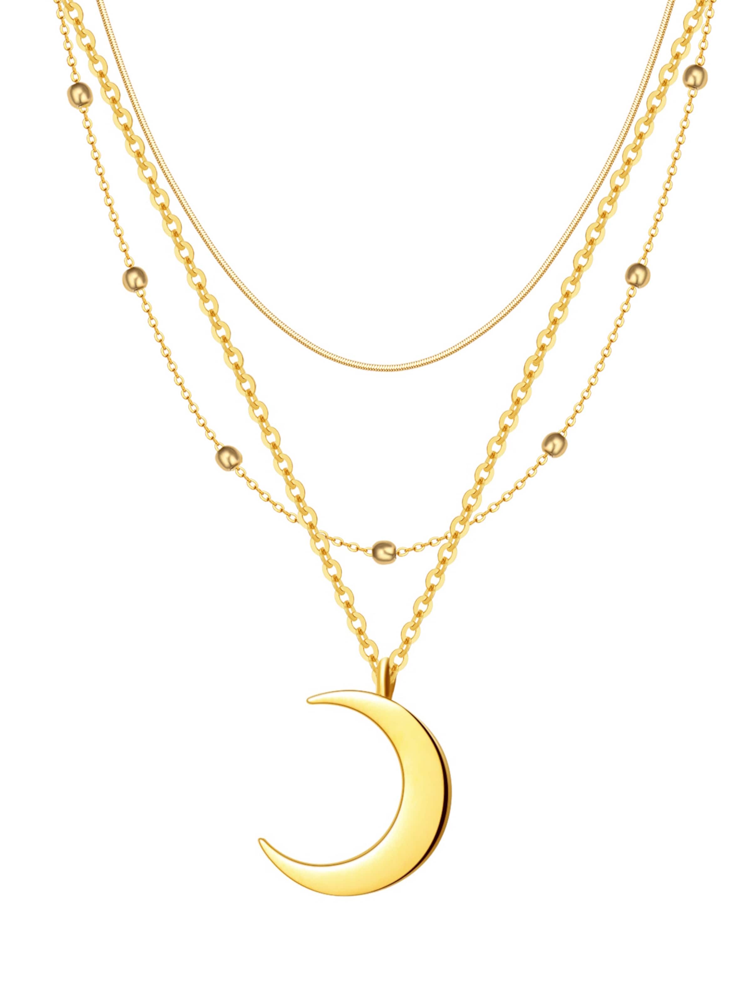 Hey Happiness Necklace 'Mond Set' in Gold
