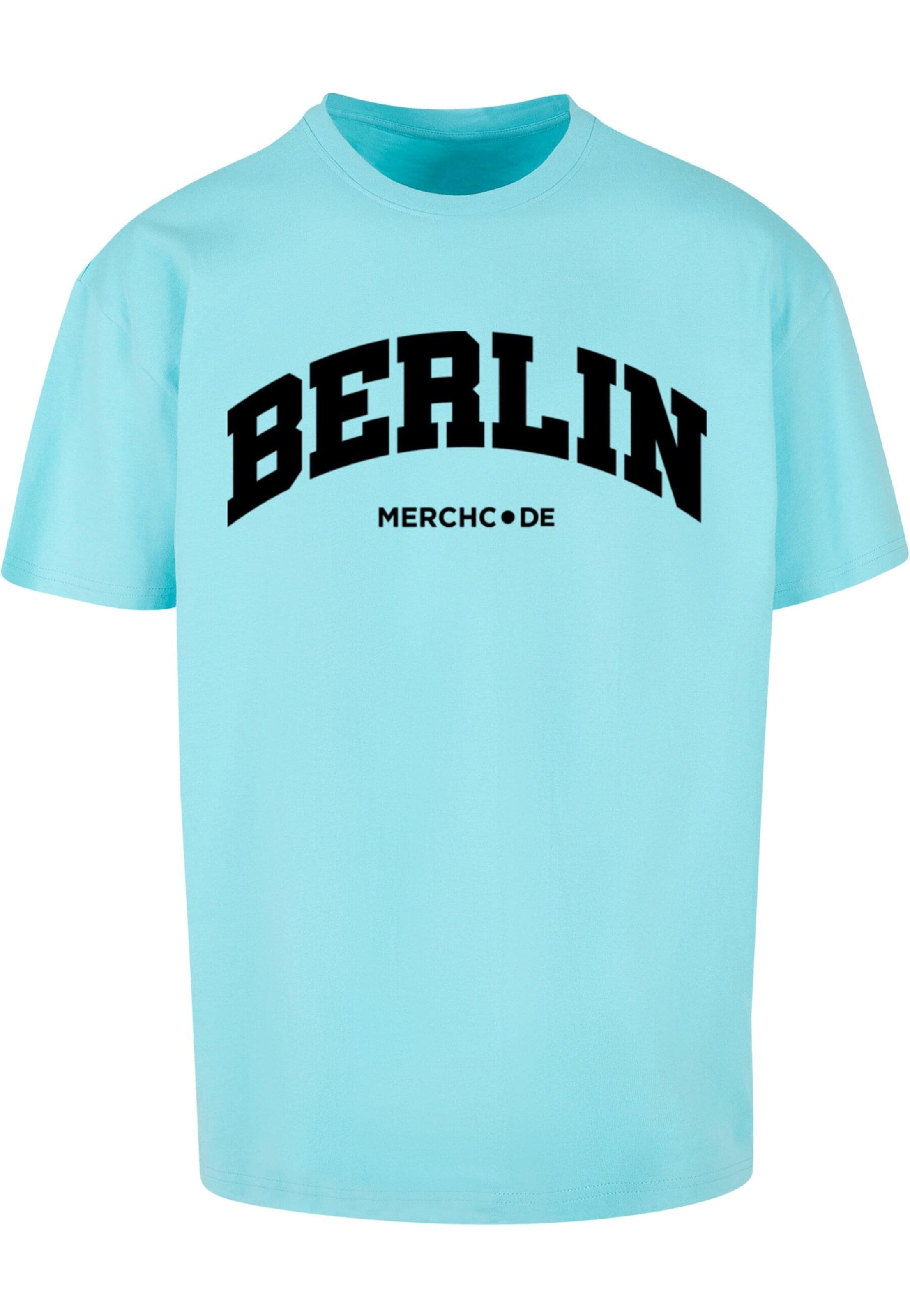 Merchcode T-Shirt 'Berlin' in Blau: Vorderseite