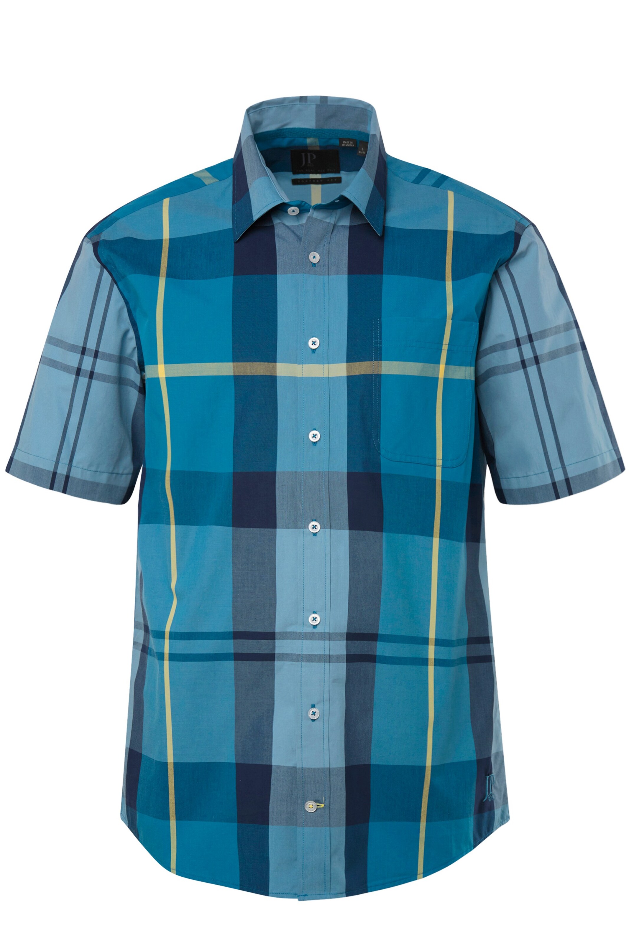 JP1880 Regular fit Overhemd in Blauw: voorkant