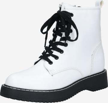 Madden Girl Lace-Up Ankle Boots 'KURRT' in White: front