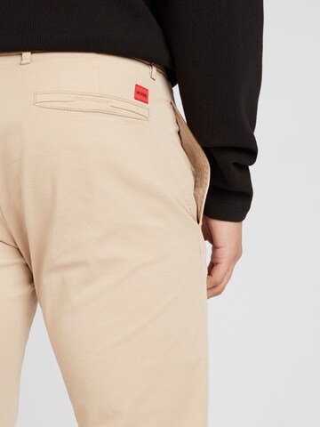 Regular Pantalon chino 'David' HUGO en beige