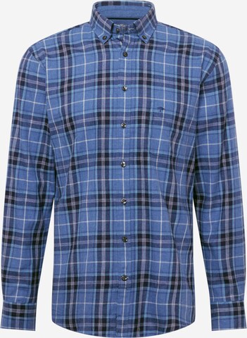 FYNCH-HATTON Comfort fit Button Up Shirt in Blue: front