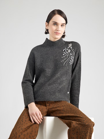 ZABAIONE Sveter 'Mi44lena' - Sivá: predná strana