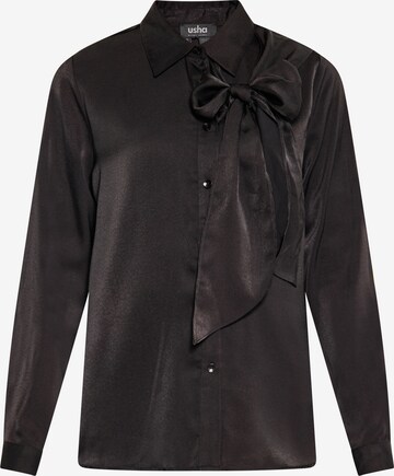 usha BLACK LABEL Blouse in Zwart: voorkant