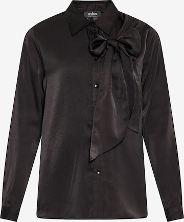 usha BLACK LABEL Blouse in Zwart: voorkant