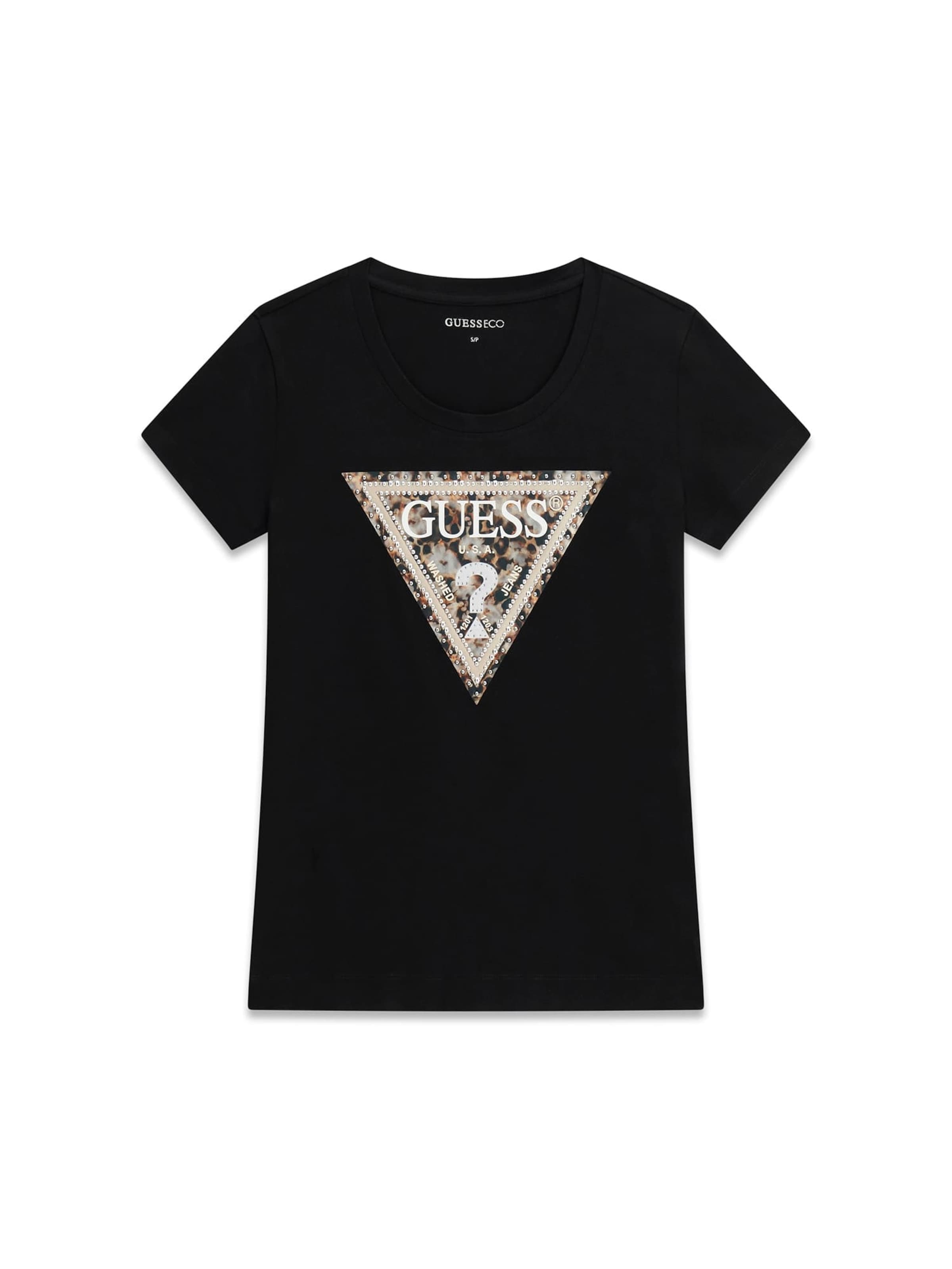 GUESS T-Shirt in Schwarz: Vorderseite