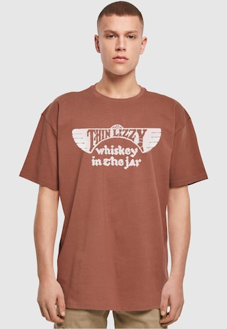 Merchcode Shirt 'Thin Lizzy - Whiskey Amended' in Bruin: voorkant