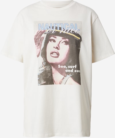 Marškinėliai 'SAILOR MAG' iš GUESS, spalva – dramblio kaulo / šviesiai mėlyna / akmens / juoda, Prekių apžvalga